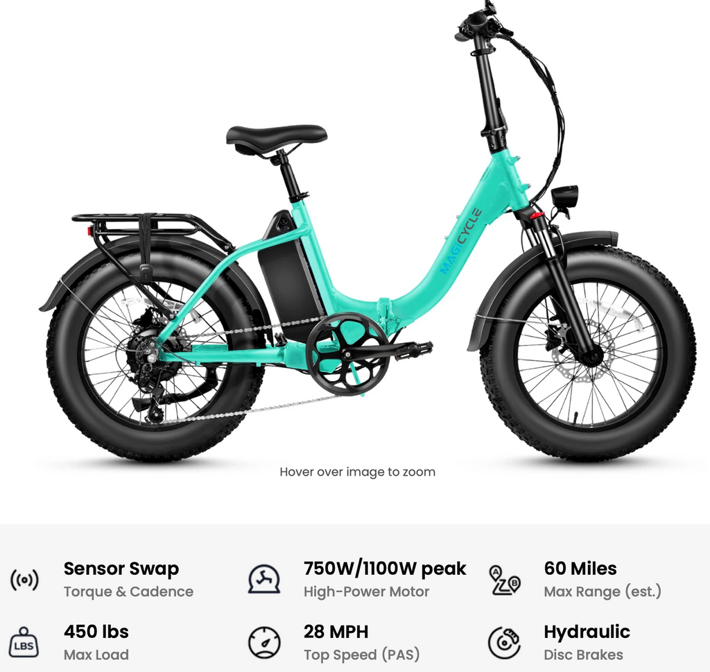 Magicycle Jaguarundi Torque Sensor48V / 750W Folding STEP-THRU Fat Tire Ebike