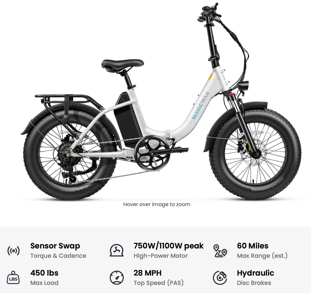 Magicycle Jaguarundi Torque Sensor48V / 750W Folding STEP-THRU Fat Tire Ebike