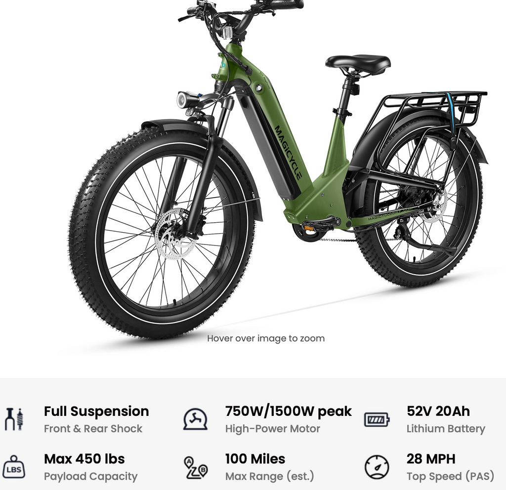 Ebike SUV - Magicycle Deer Softail Full Suspension Ebike Also Avail. in 2.0 Model Call!