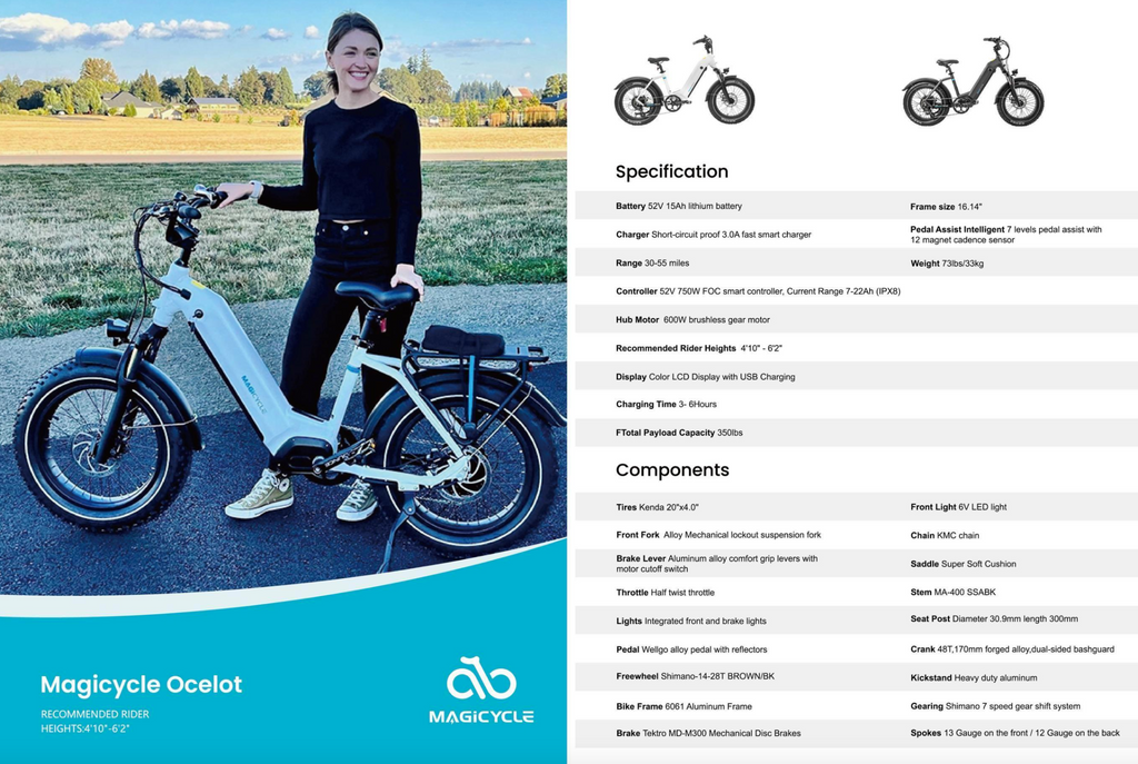 Magicycle Ocelot Pro 2.0 Step Thru Fat Tire Electric Bike